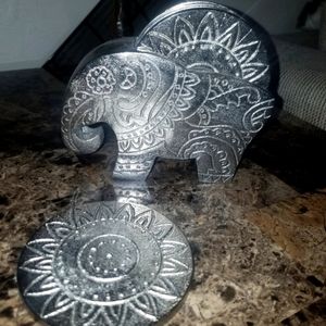 Elephant Mandala Coaster Holder Set of 6